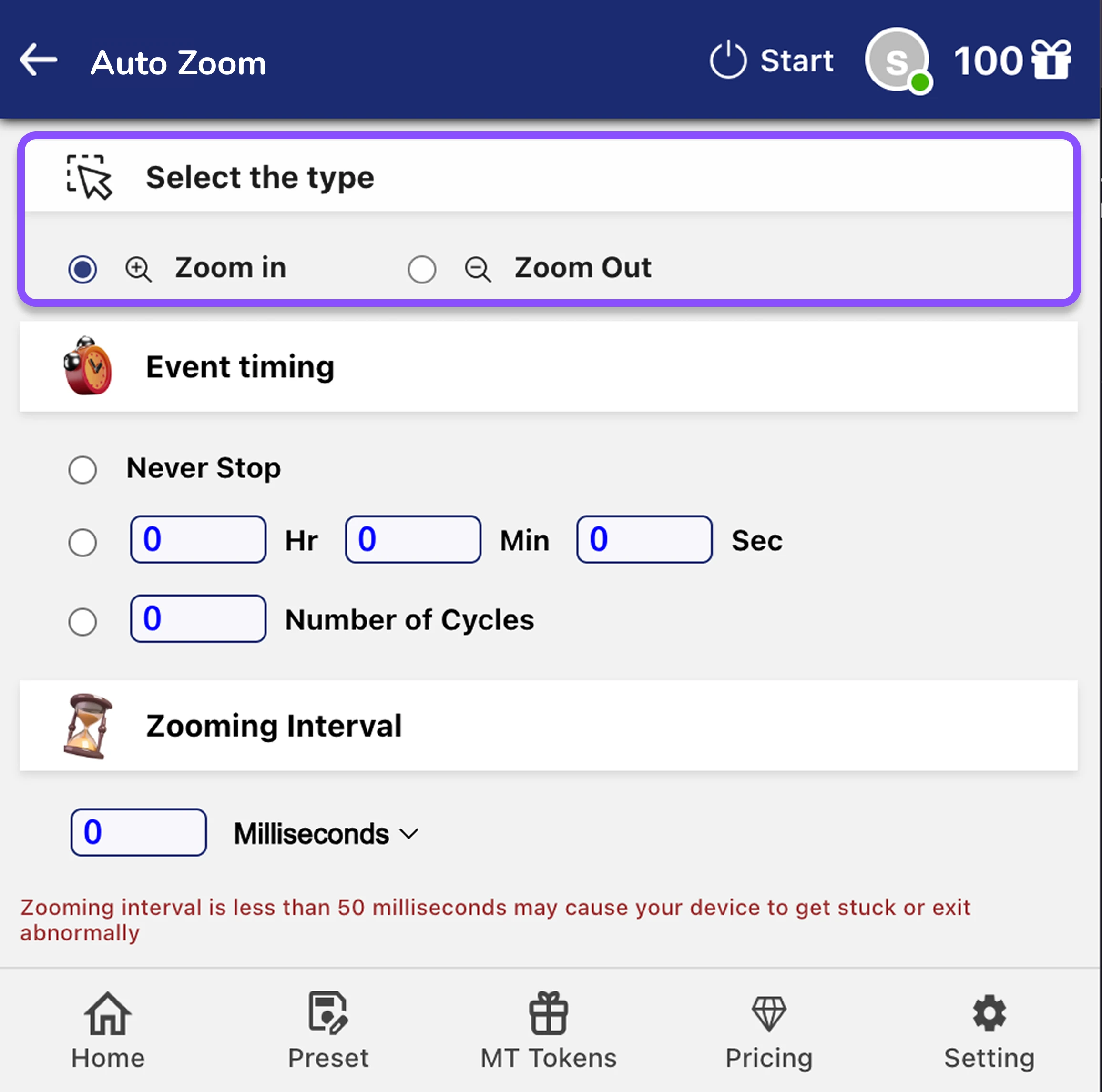 Step 1: Select the Type of Zoom